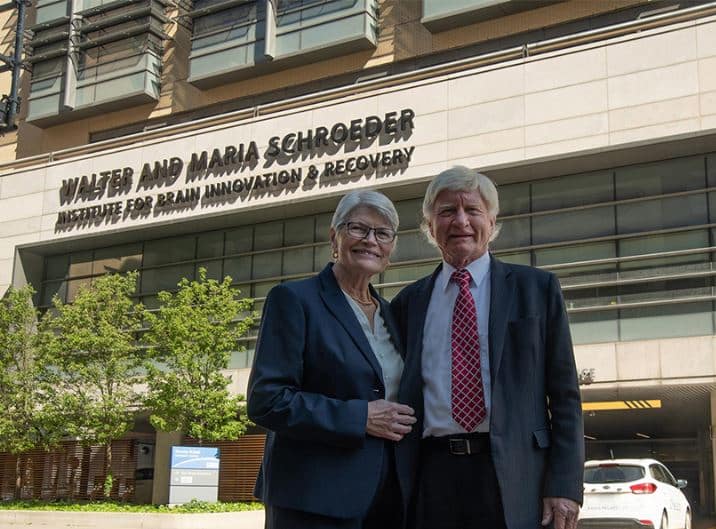 Walter And Maria Schroeder outside the institute for brain innovation and recovery