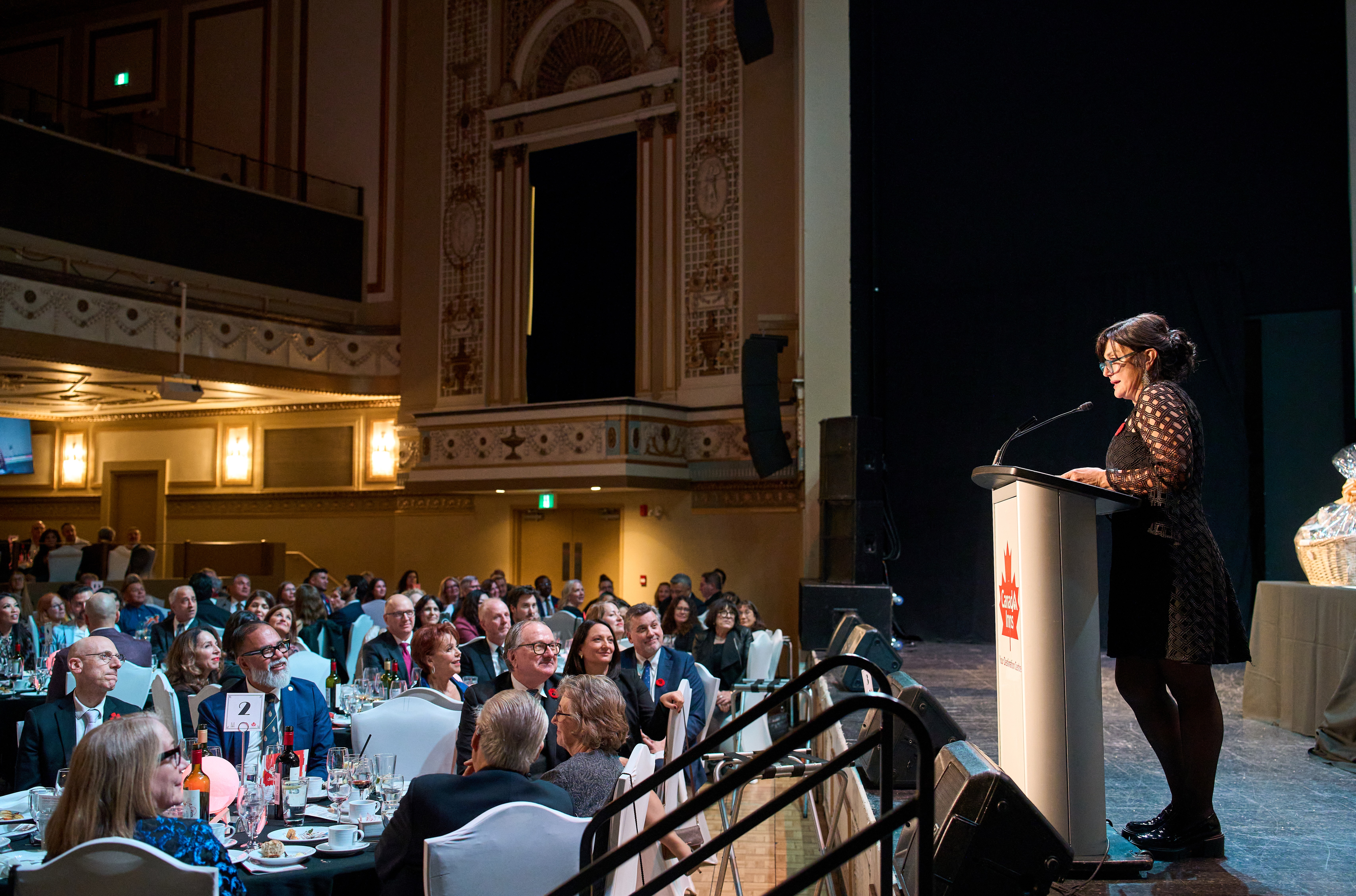 Dr. Albo gives her Duff Roblin Award acceptance speech