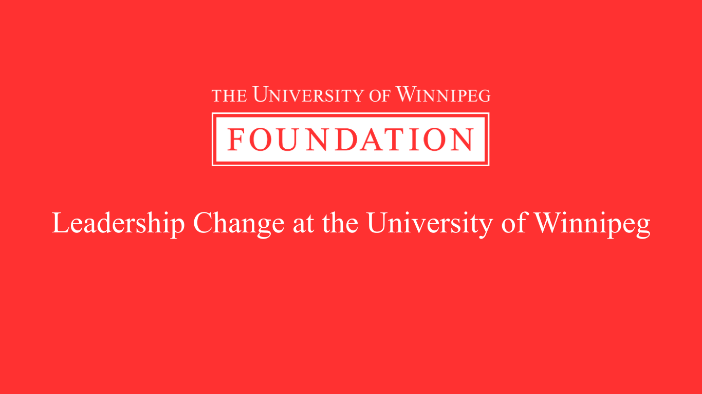 Leadership Change at the University of Winnipeg
